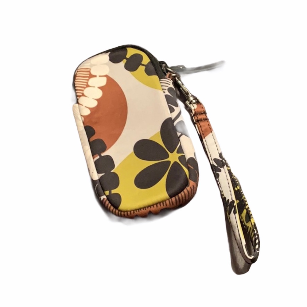 Vera Bradley wristlet brown black green flowers